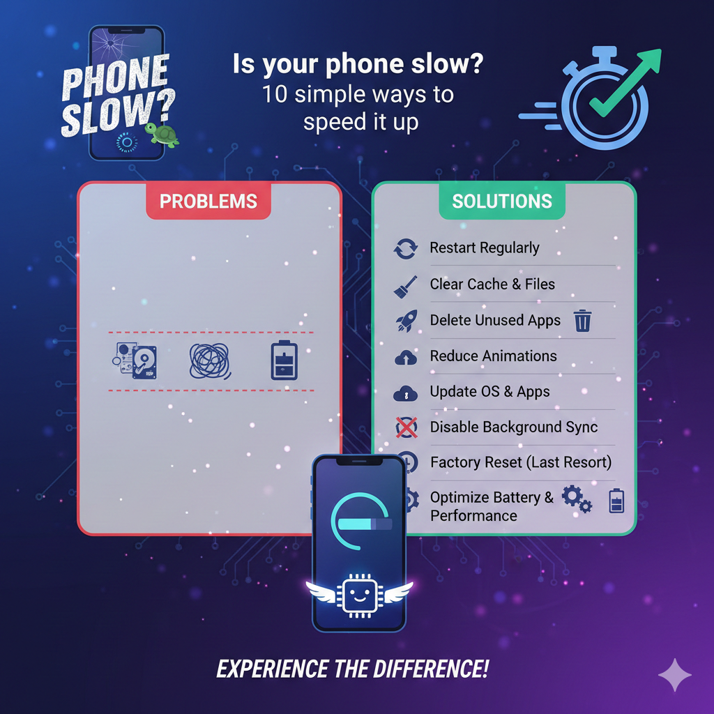 گوشی کند شده ۱۰ روش ساده برای افزایش سرعت و عملکرد بهتر